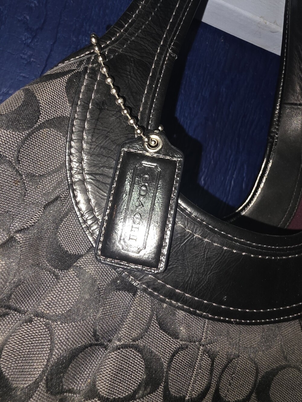 Coach Black Signature Canvas Hobo with Leather Trim. Pic Doesnt Do It Justice.